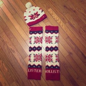 Hollister leg warmers and hat